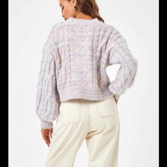 L*Space Ojai Pullover Sweater Cable Chunky Knit Cropped Multicolor Size S - NWT - Picture 4 of 16